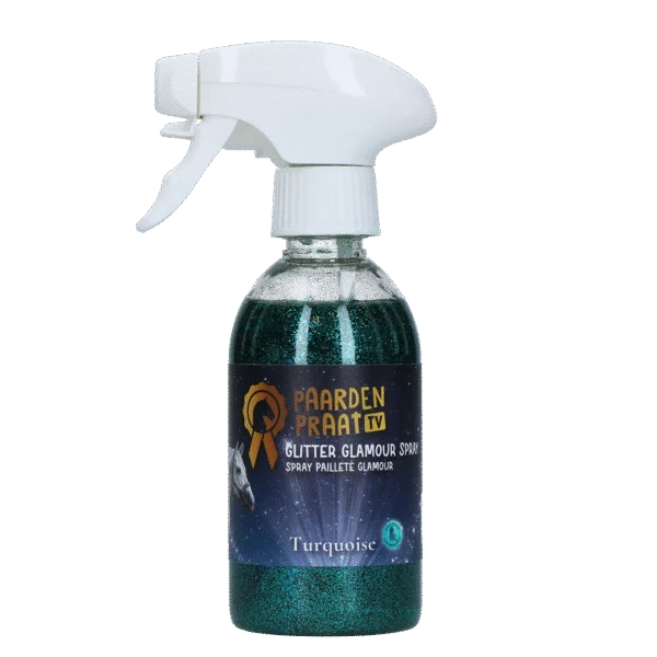 Glitzerspray für Pferde, Türkis, 250 ml – Paardenpraat TV Glitter Glamour Spray