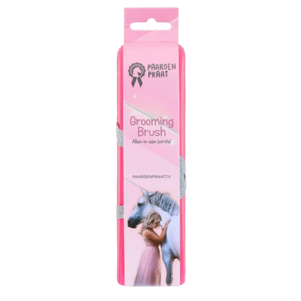 Pferdebürste zum Striegeln und Waschen, Rosa M, 17,5 cm – Paardenpraat TV Grooming Brush