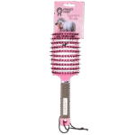 Mähnenbürste mit Schweineborsten und flexiblen Stiften, Rosa 24,5 cm – Paardenpraat TV Horse Supreme