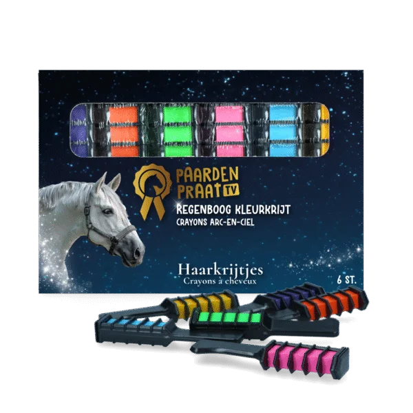 Haarkreide für Pferde, Regenbogenfarben, 6 Stück – Paardenpraat TV Regenbogen Haarkreide