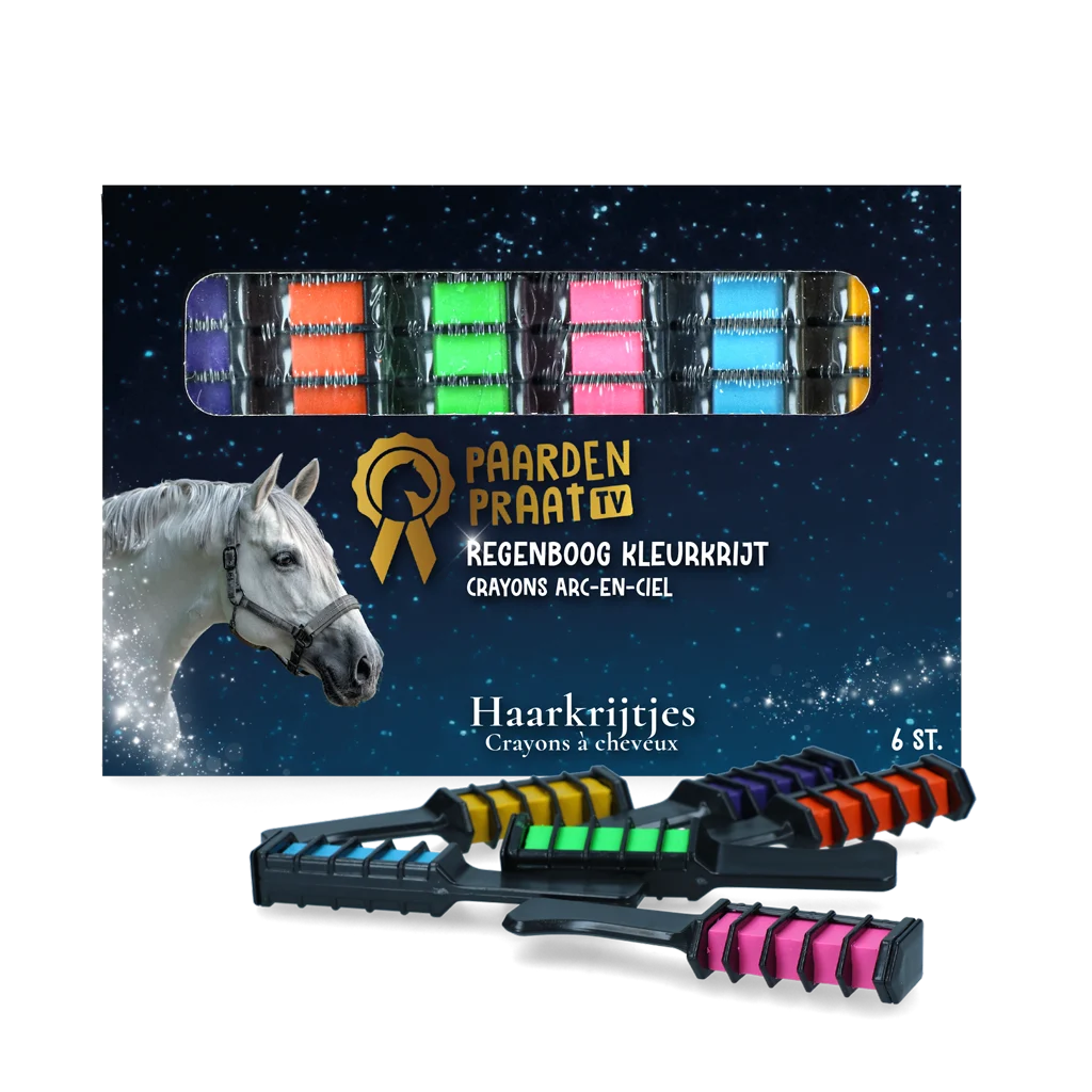 Haarkreide für Pferde, Regenbogenfarben, 6 Stück – Paardenpraat TV Regenbogen Haarkreide – Bild 1