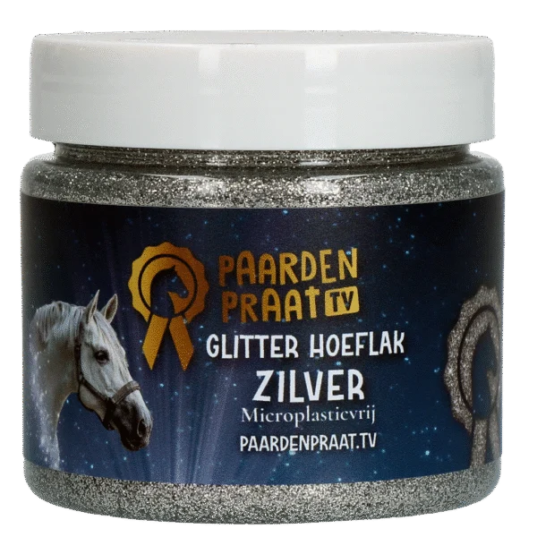 Glitzerhuflack auf Wasserbasis, Silber – Paardenpraat TV Glitzerhuflack