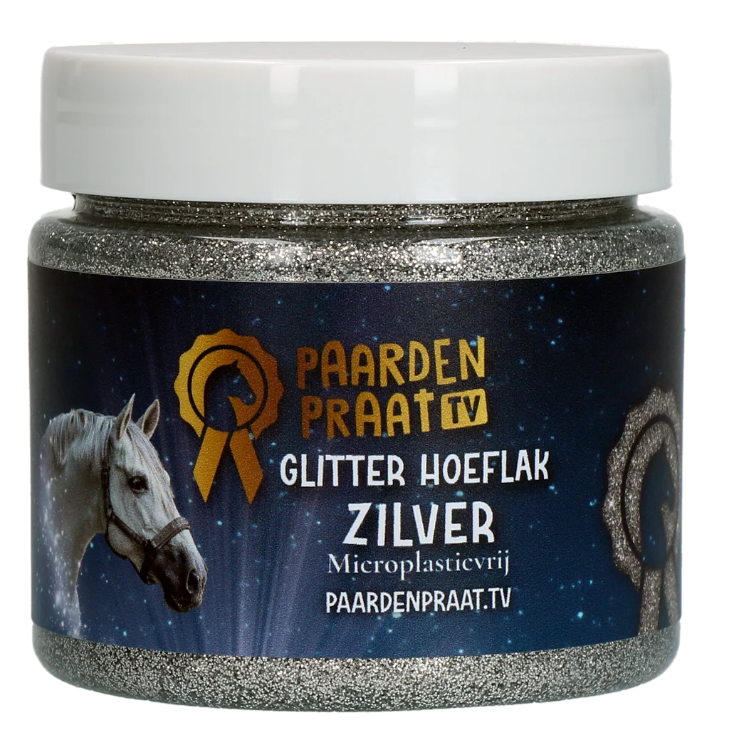 PRAA7051.png Glitzerhuflack auf Wasserbasis, Silber – Paardenpraat TV Glitzerhuflack – Bild 1
