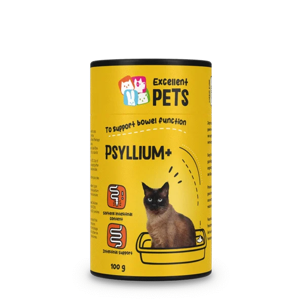 Flohsamenpulver für Katzen mit Johannisbrotkernmehl, 100 g – Excellent Pets Cat Psyllium+