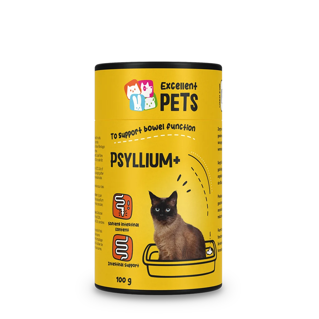 Flohsamenpulver für Katzen mit Johannisbrotkernmehl, 100 g – Excellent Pets Cat Psyllium+ – Bild 1