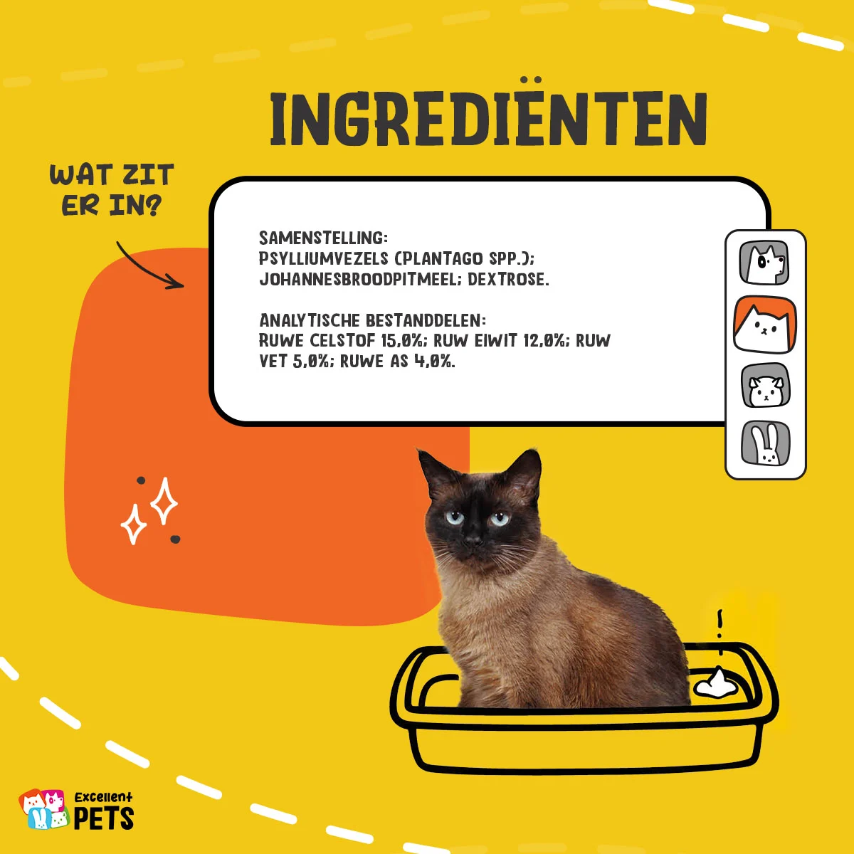 Flohsamenpulver für Katzen mit Johannisbrotkernmehl, 100 g – Excellent Pets Cat Psyllium+ – Bild 4