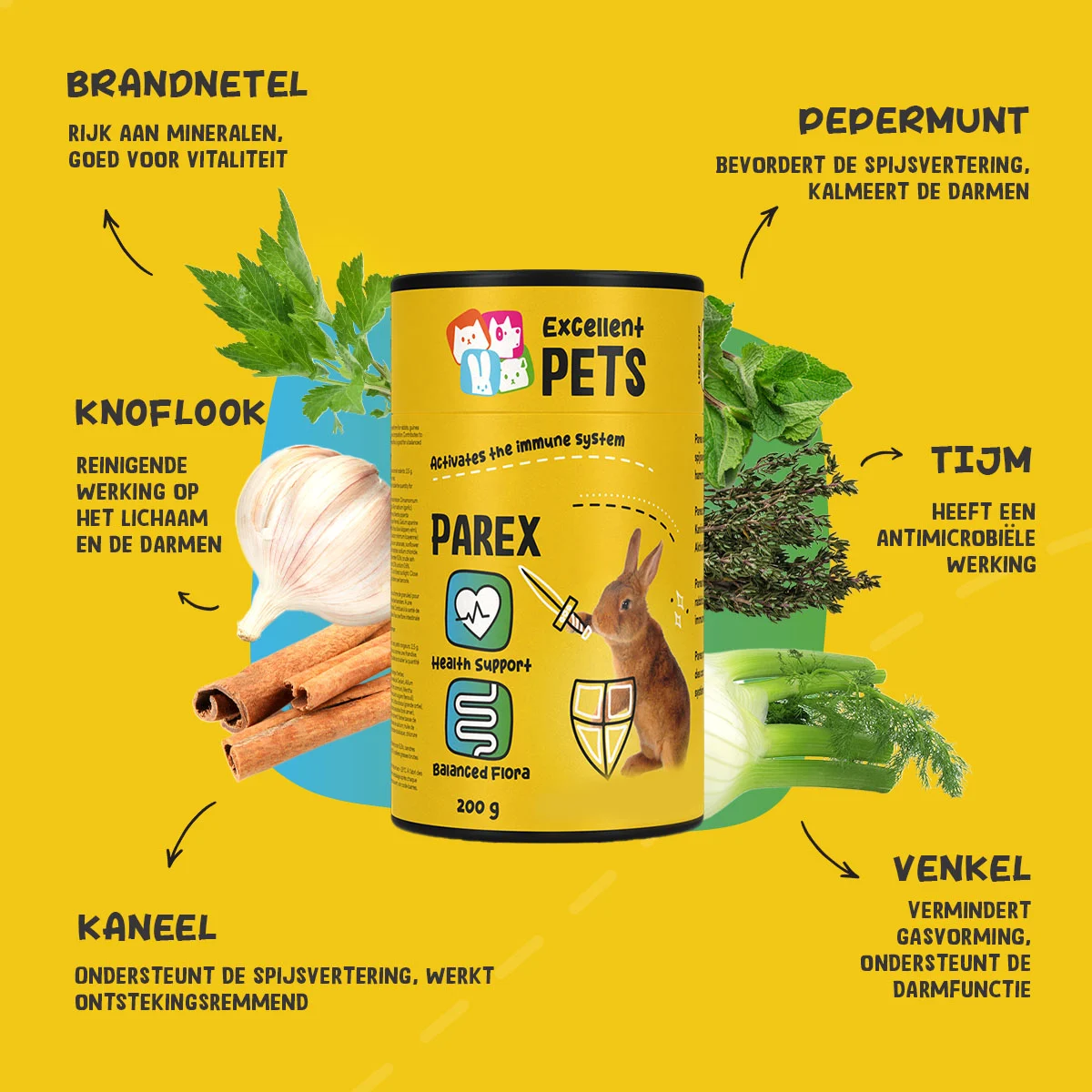 Ergänzungsfuttermittel für Kaninchen in Pelletform, 200 g – Excellent Pets Rabbit Parex – Bild 6