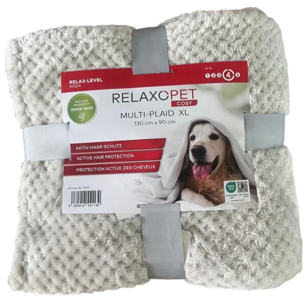 Hundedecke aus Mikrofleece, Grau 150 x 90 cm – Relaxopet Cosy Multi-Plaid XL