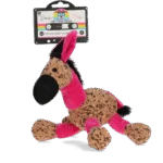 Hundekuscheltier Esel mit Quietscher, Rosa M, 26 x 33 cm – Retro Dog Donkey