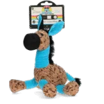 Hundekuscheltier Esel mit Quietscher, Blau M – Retro Dog Donkey