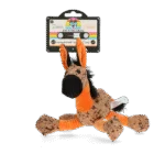 Hundekuscheltier Esel mit Quietscher, Orange S – Retro Dog Donkey