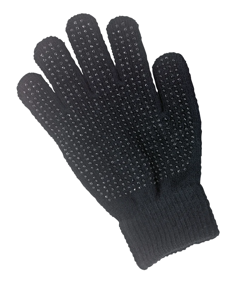 Reithandschuh mit Grip an der Handfläche, Schwarz, für Kinder – Magic Grippy – Bild 1