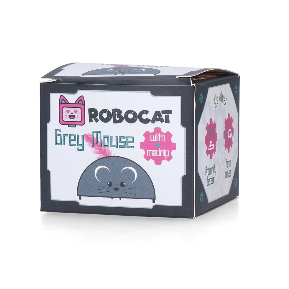 Spielmaus mit Bewegungssensor und Madnip, Grau – Robocat Mouse – Bild 4