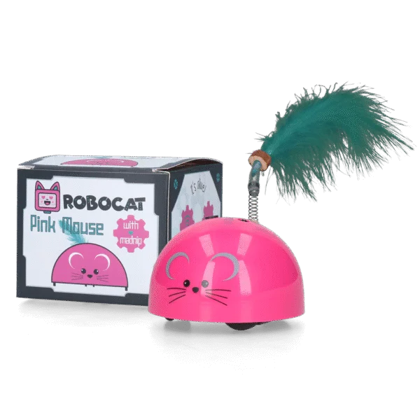 Spielmaus mit Bewegungssensor und Madnip, Rosa – Robocat Mouse