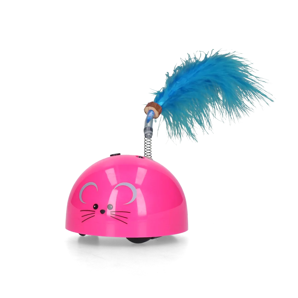 Spielmaus mit Bewegungssensor und Madnip, Rosa – Robocat Mouse – Bild 2