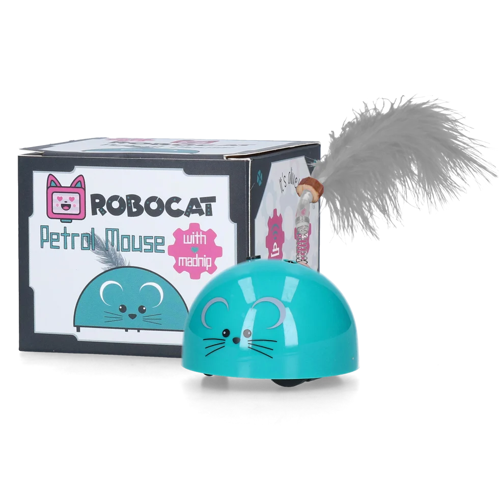 ROBO022.png Spielmaus mit Bewegungssensor und Madnip, Petrol – Robocat Mouse – Bild 1