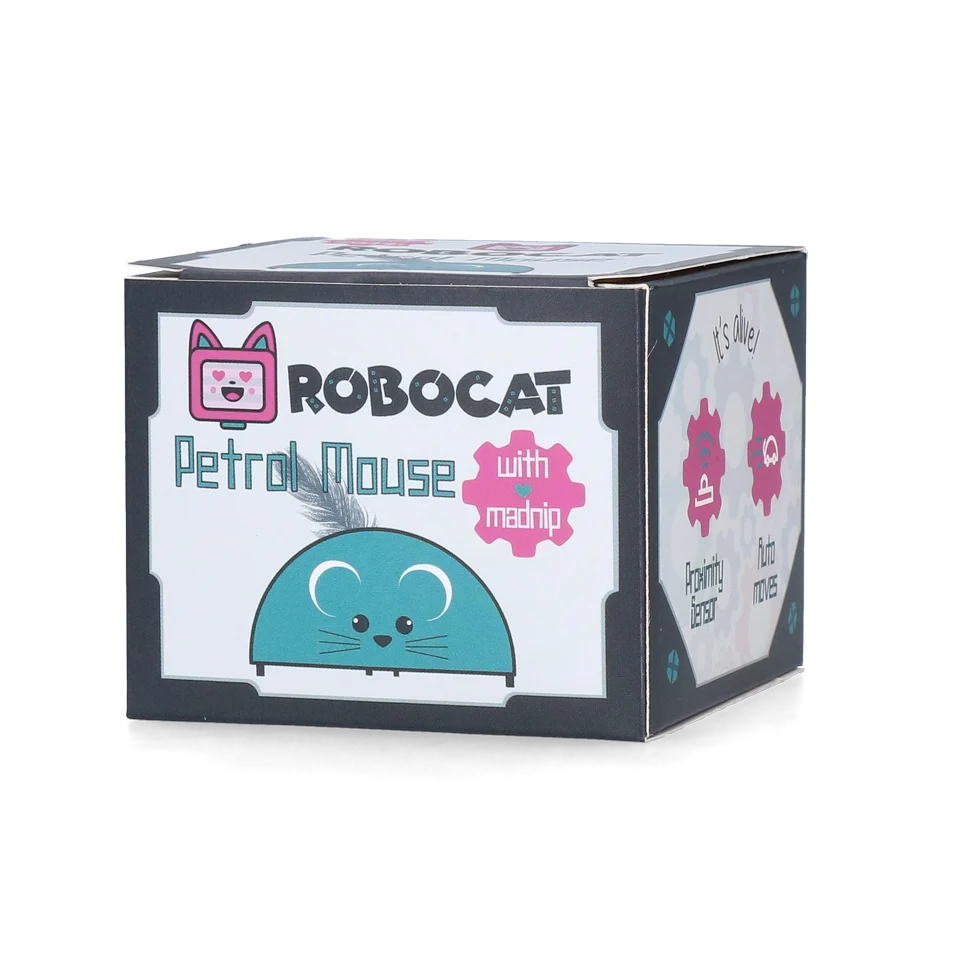 Spielmaus mit Bewegungssensor und Madnip, Petrol – Robocat Mouse – Bild 3