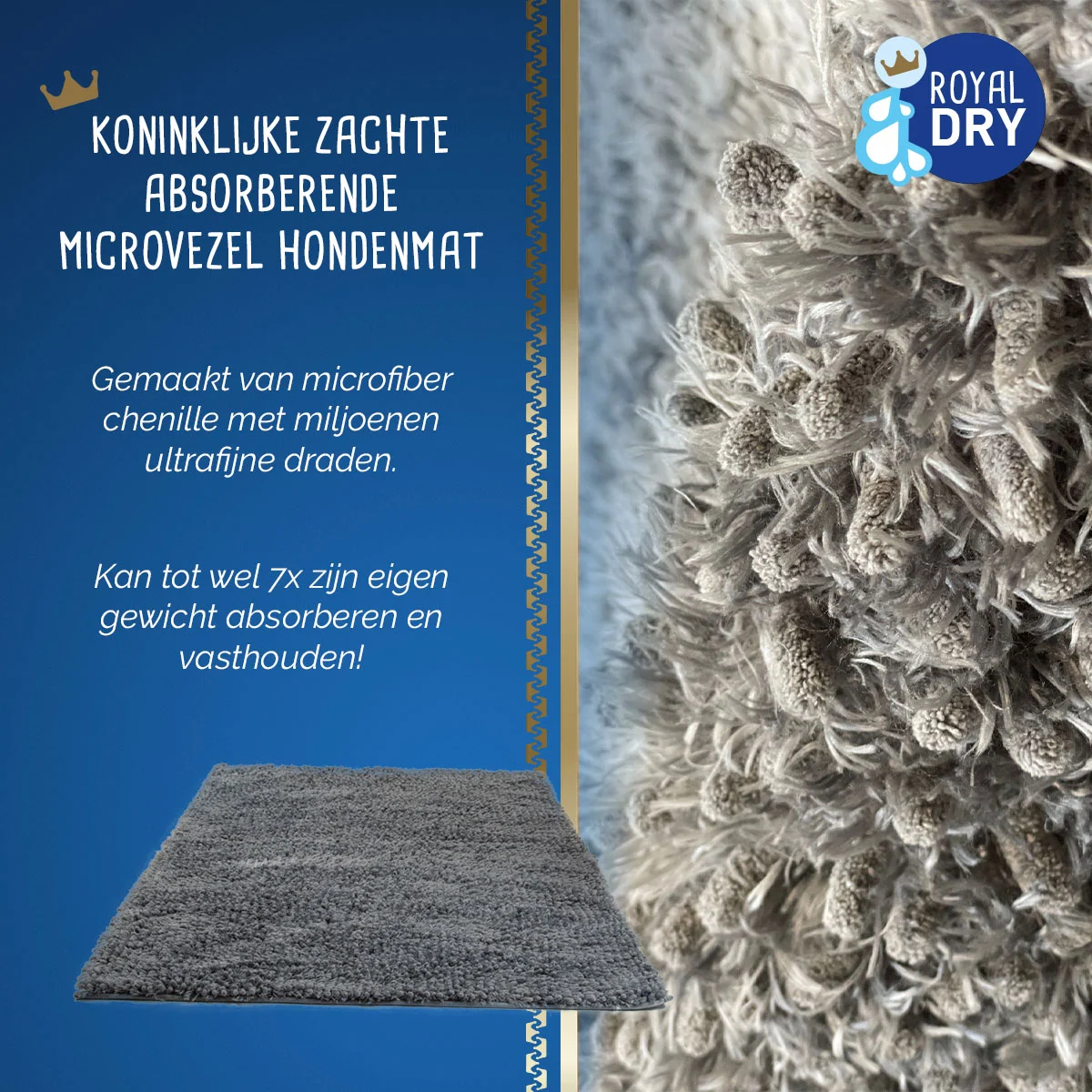 Mikrofaser Napfunterlage mit rutschhemmender Unterseite, 61 x 45 cm – Royal Dry – Bild 2