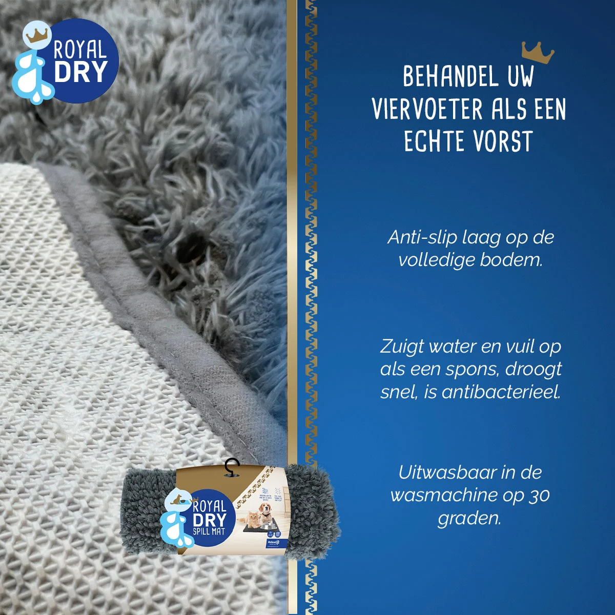 Mikrofaser Napfunterlage mit rutschhemmender Unterseite, 61 x 45 cm – Royal Dry – Bild 3