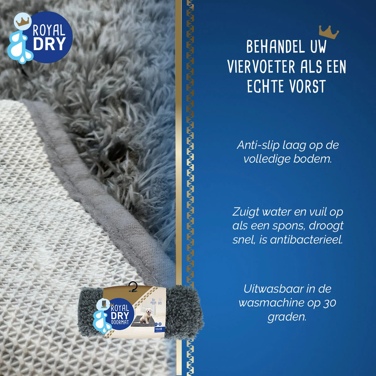 Hundematte aus saugfähiger Mikrofaser, 66 x 91 cm – Royal Dry – Bild 3