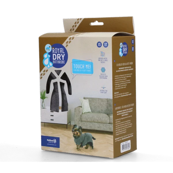 Mikrofaser Hundebademantel XS, Rückenlänge 30 bis 35 cm – Royal Dry