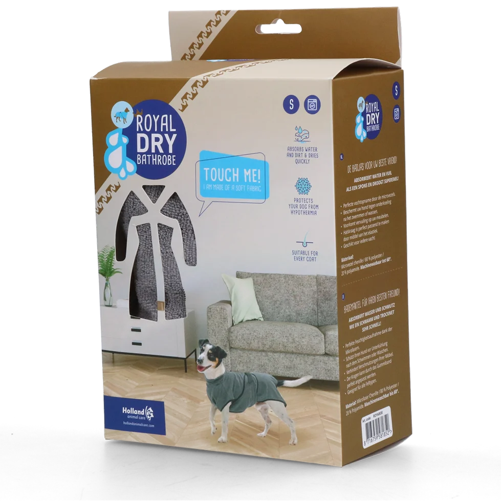 ROYA0030.png Mikrofaser Hundebademantel S, Rückenlänge 37 bis 45 cm – Royal Dry – Bild 1