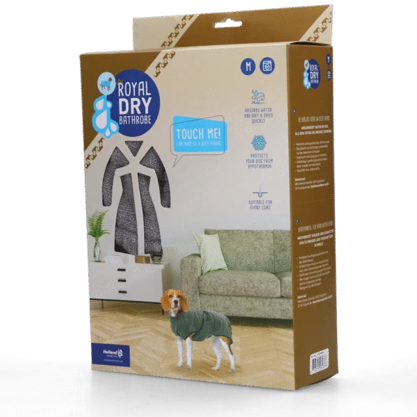 Hundebademantel aus Mikrofaser M, Rückenlänge 50 bis 58 cm – Royal Dry
