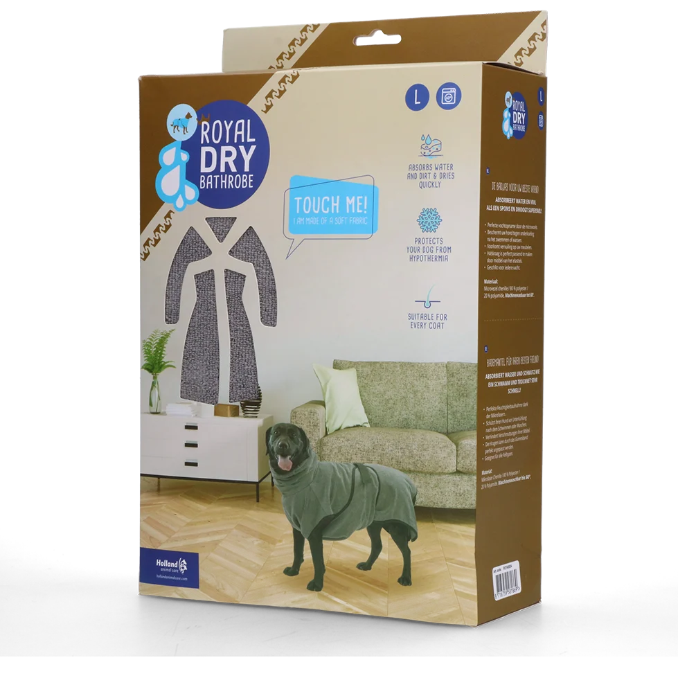 Hundebademantel aus Mikrofaser L, Rückenlänge 60 bis 68 cm – Royal Dry – Bild 1
