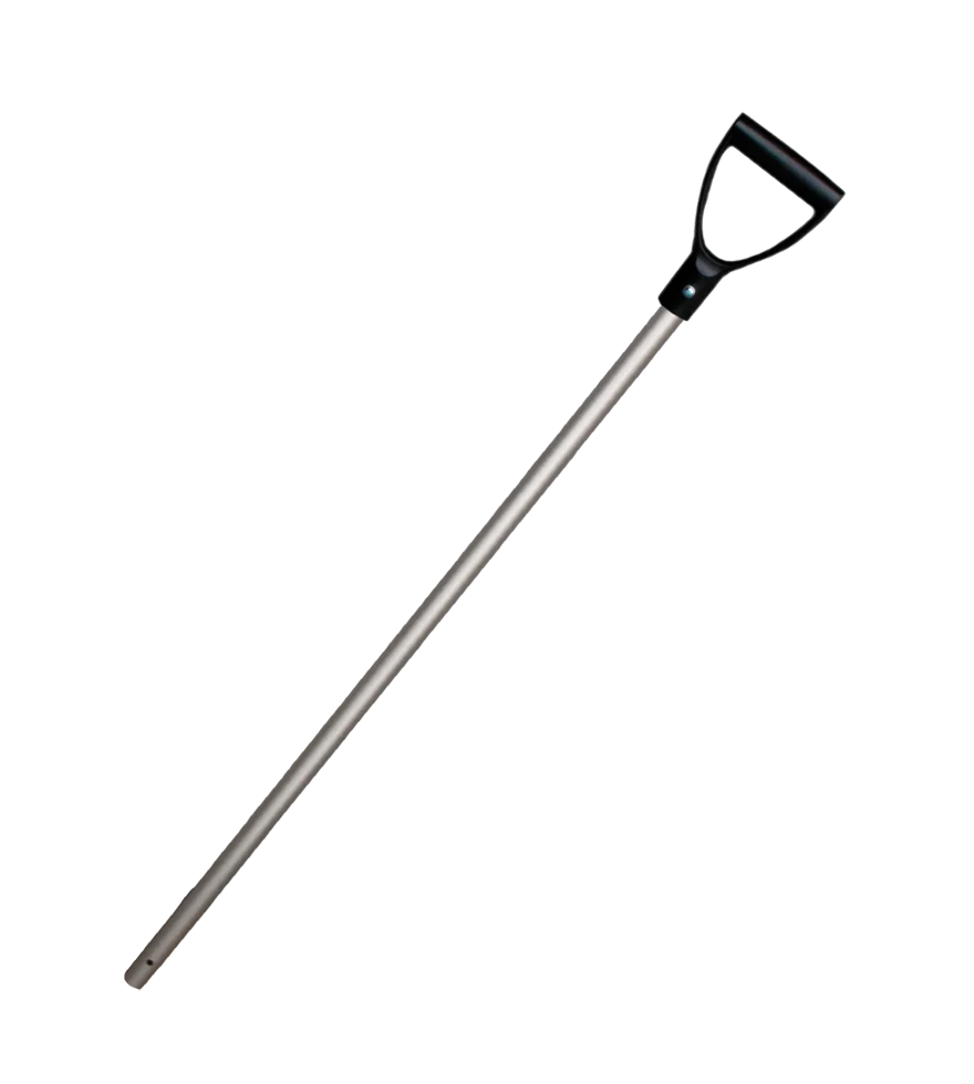 Aluminium Spatenstiel 105 cm, 28 mm, schwarzer Griff – Bild 1