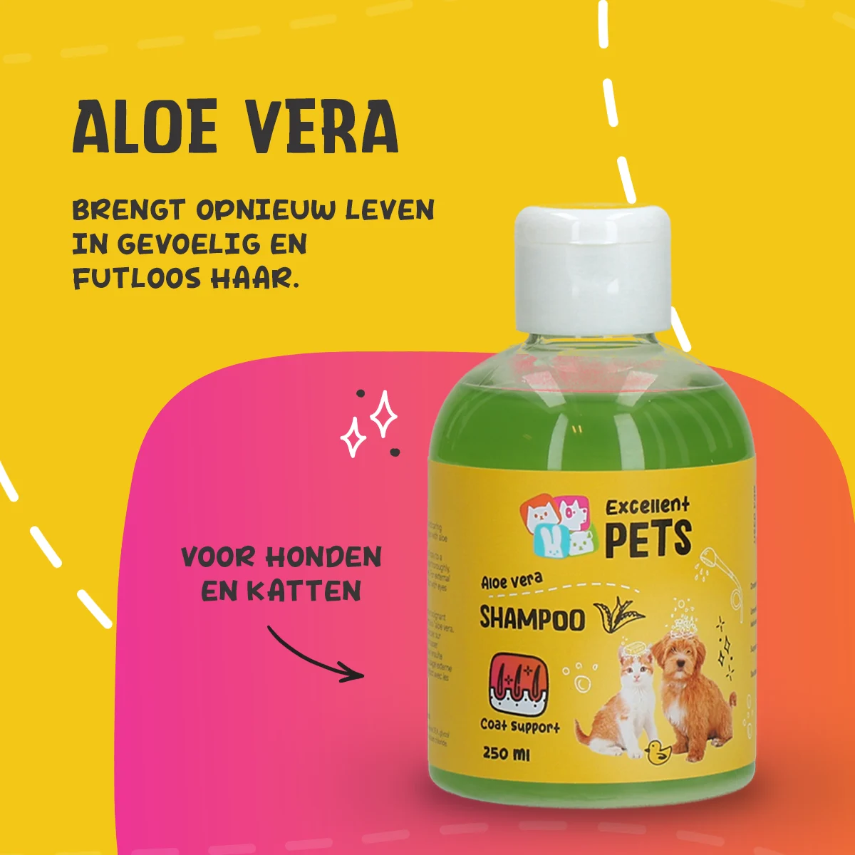 Hundeshampoo mit Aloe Vera für empfindliche Haut, 250 ml – Excellent Pets Shampoo Aloe Vera – Bild 4