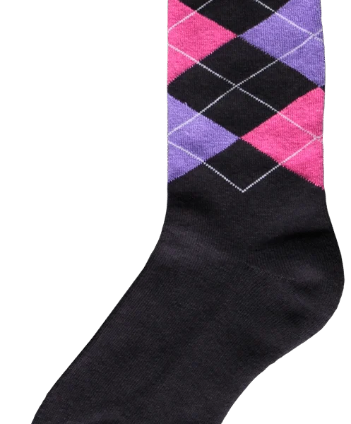 Reitsocken Dunkelgrau, Rosa und Lila, Größe 43 bis 46