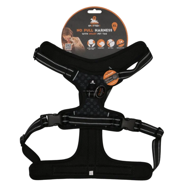 Hundegeschirr Anti Zug mit Griff, Dunkelgrau XL – Spotted! Pro No Pull