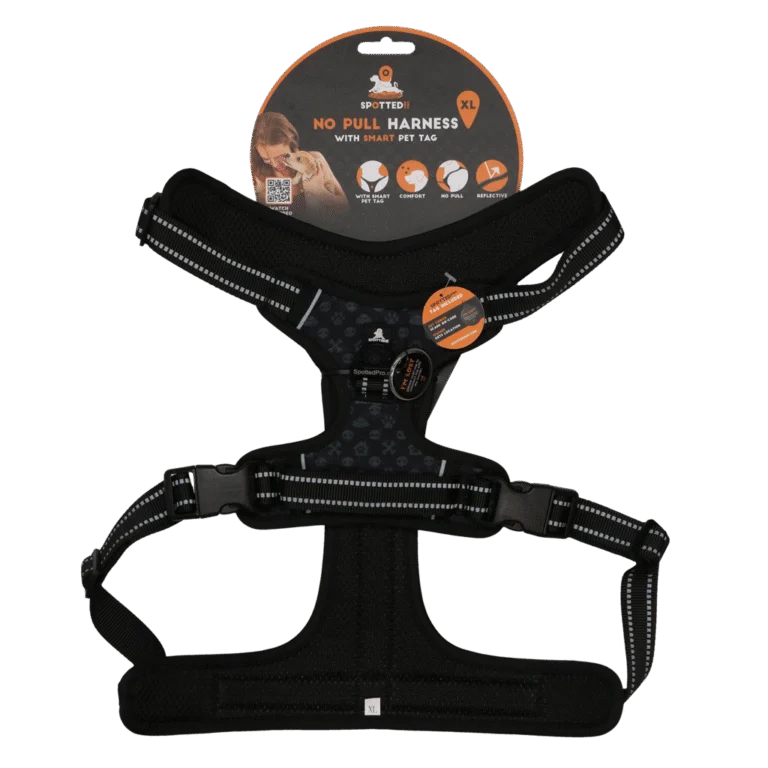 Hundegeschirr Anti Zug mit Griff, Dunkelgrau XL – Spotted! Pro No Pull