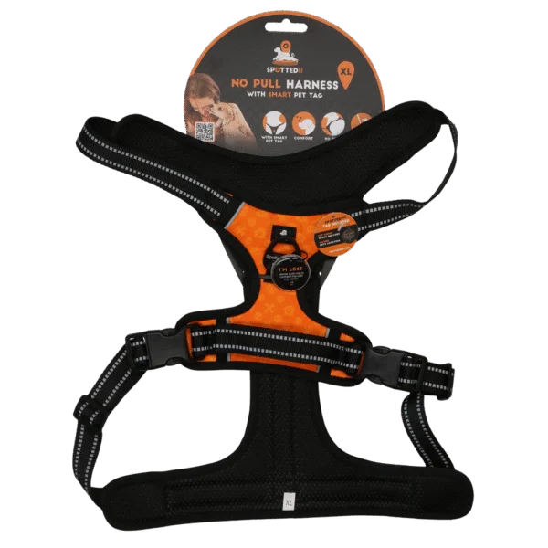 Hundegeschirr gegen Ziehen mit Griff, Orange XL – Spotted! Pro No Pull