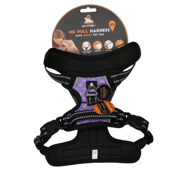 Hundegeschirr gegen Ziehen mit Griff, Lila XS – Spotted! Pro No Pull