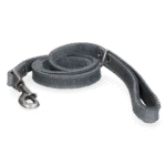 Lederleine für Hunde mit gefütterter Handschlaufe, Grau, 130 x 1,8 cm – Spotted! Pro