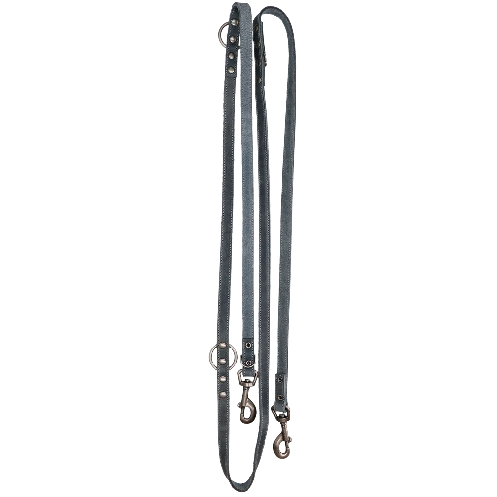SPOT0042B.png Trainingsleine aus Leder für Hunde, Grau, 250 cm x 16 mm – Spotted! Pro – Bild 1