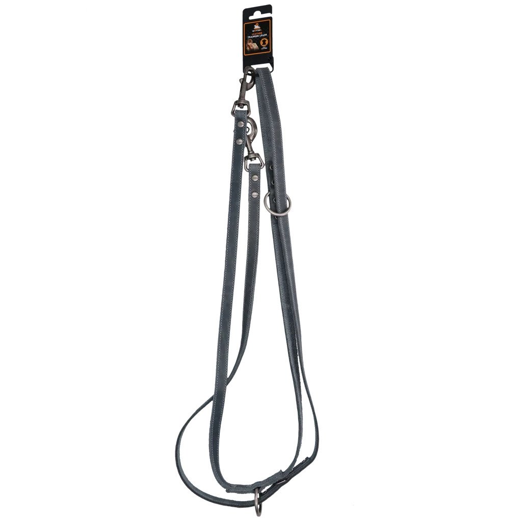 Trainingsleine aus Leder für Hunde, Grau, 250 cm x 16 mm – Spotted! Pro – Bild 2