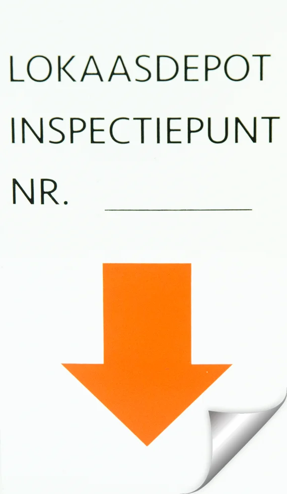 STIC0045.png Kontrollpunktaufkleber aus wasserabweisendem Vinyl, 5 x 9 cm, 100 Stück – Hofman Pest Control Inspectiepunt – Bild 1
