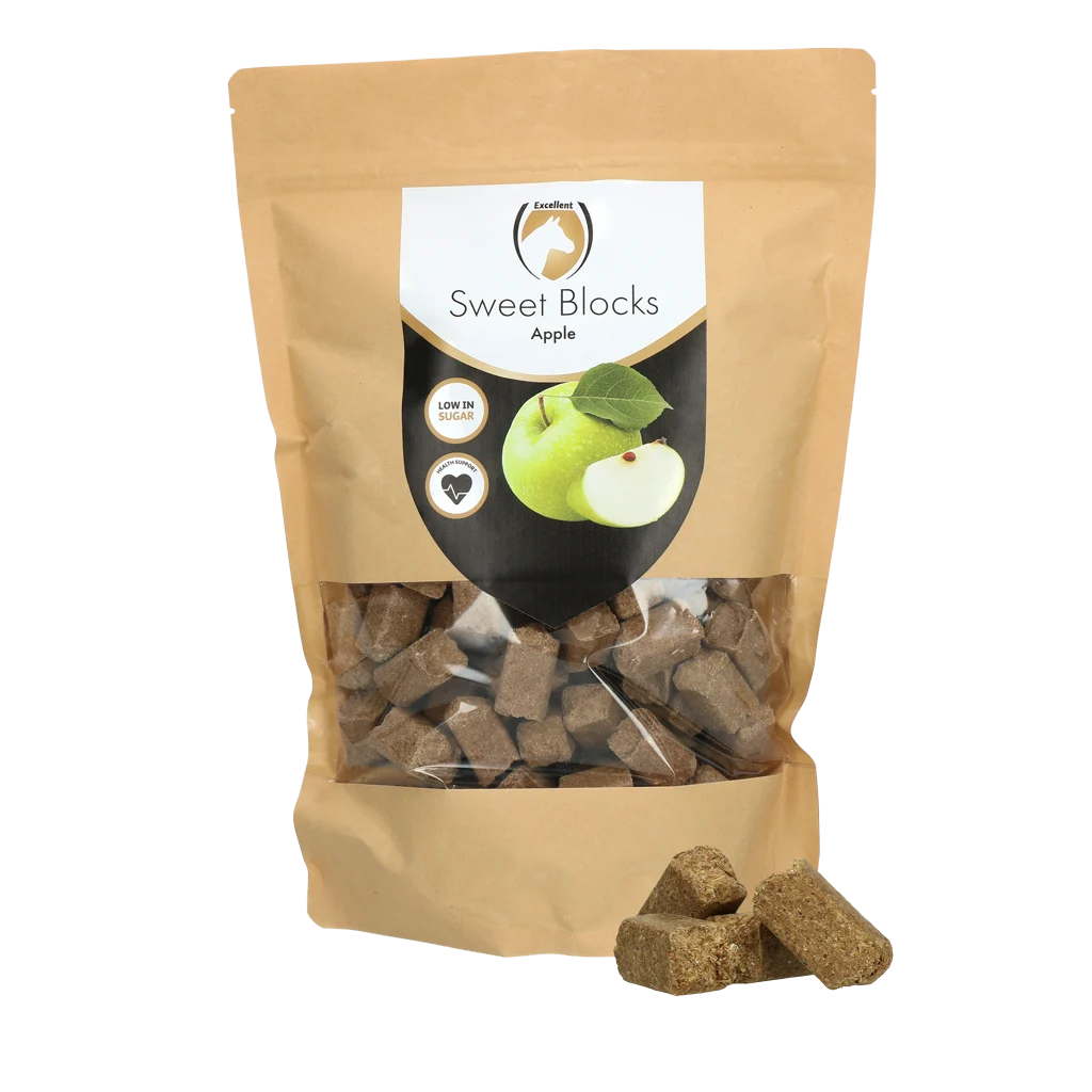 Pferdeleckerlis mit Apfel, zuckerarm, 1 kg – Excellent Horse Sweet Blocks – Bild 1
