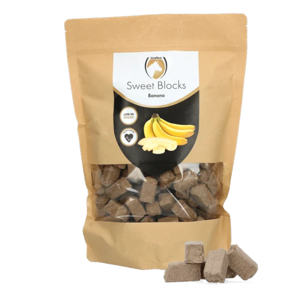Pferdeleckerlis mit Banane, zuckerarm, 1 kg – Excellent Horse Sweet Blocks