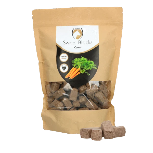 Pferdeleckerli mit Karotte, zuckerarm, 1 kg – Excellent Horse Sweet Blocks