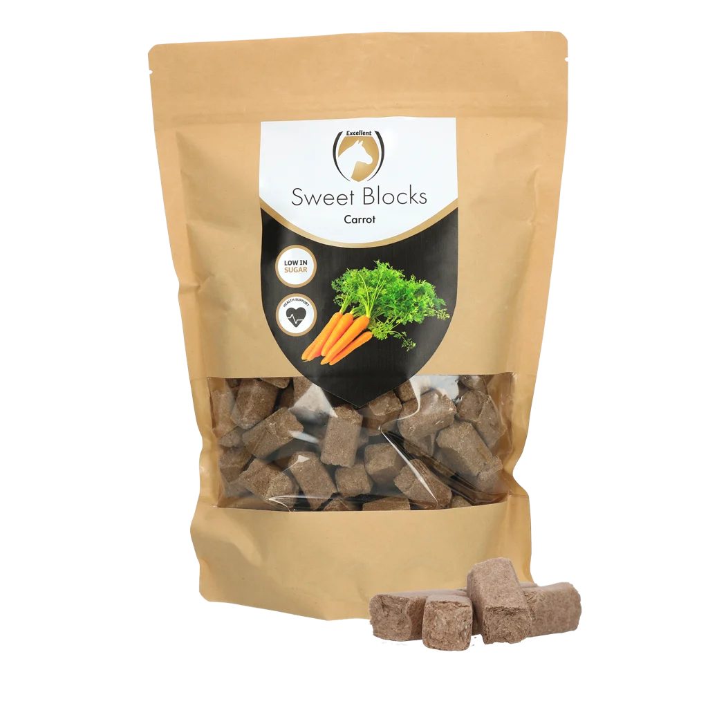 Pferdeleckerli mit Karotte, zuckerarm, 1 kg – Excellent Horse Sweet Blocks – Bild 1