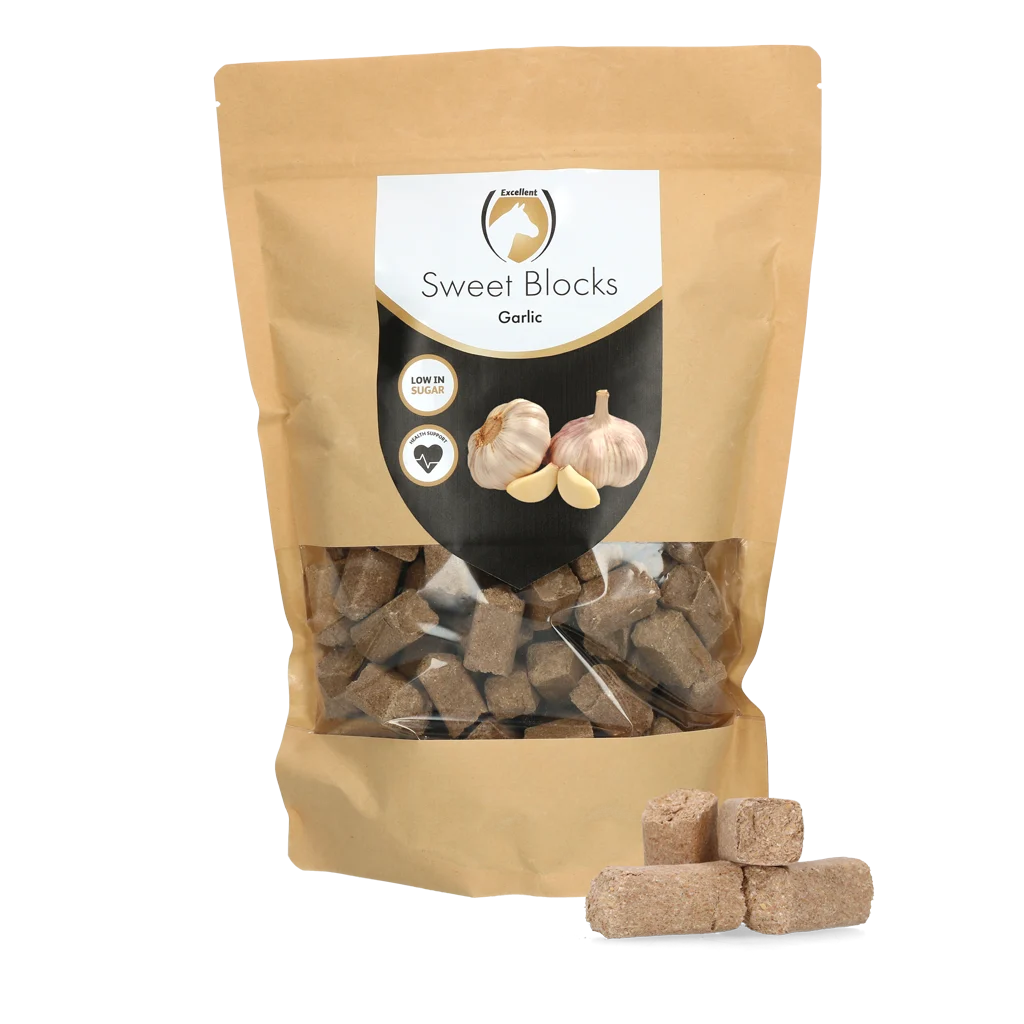 Pferdeleckerli mit Knoblauch, zuckerarm, 1 kg – Excellent Horse Sweet Blocks – Bild 1