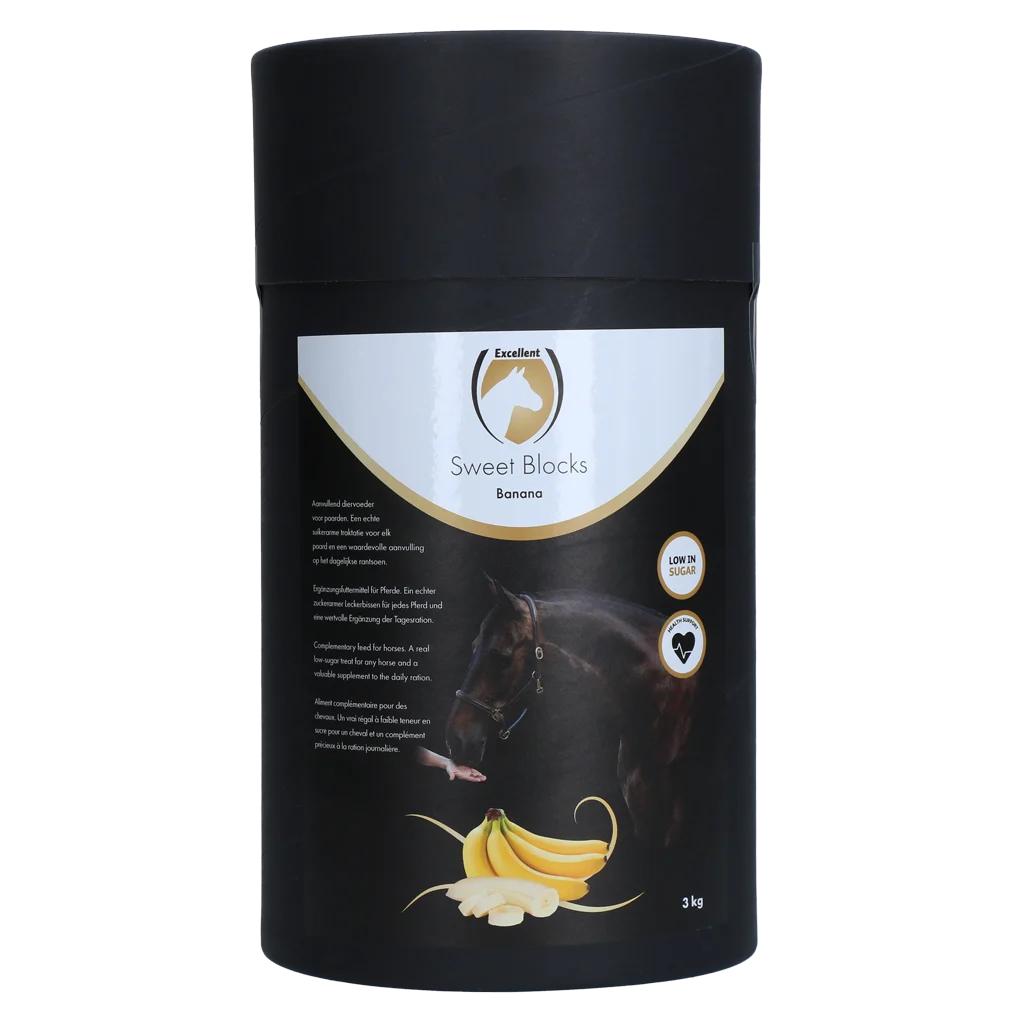 Pferdeleckerli mit Banane, zuckerarm, 3 kg – Excellent Horse Sweet Blocks – Bild 1