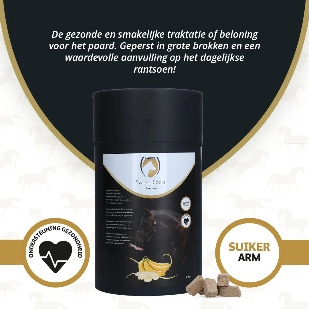 Pferdeleckerli mit Banane, zuckerarm, 3 kg – Excellent Horse Sweet Blocks – Bild 3
