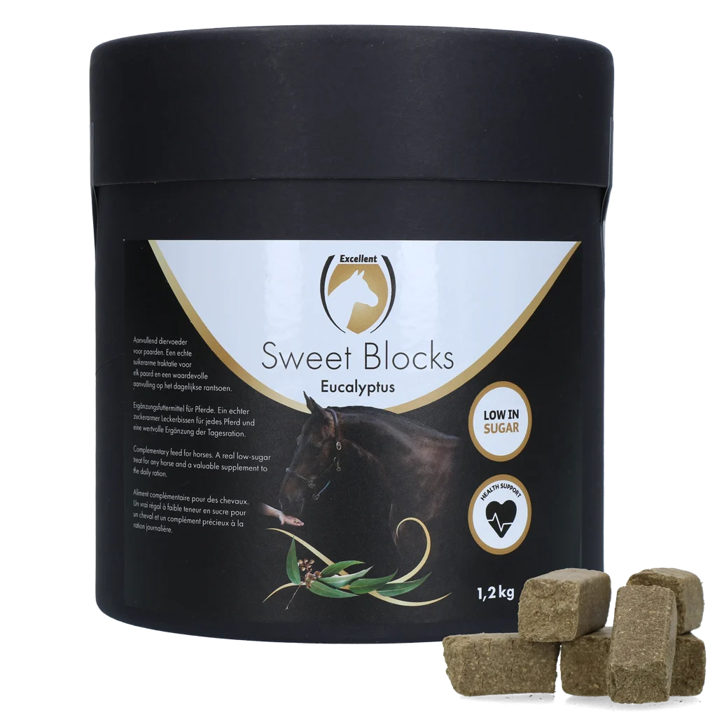 Pferdeleckerlis Eukalyptus, zuckerarm, 1,2 kg – Excellent Horse Sweet Blocks – Bild 1