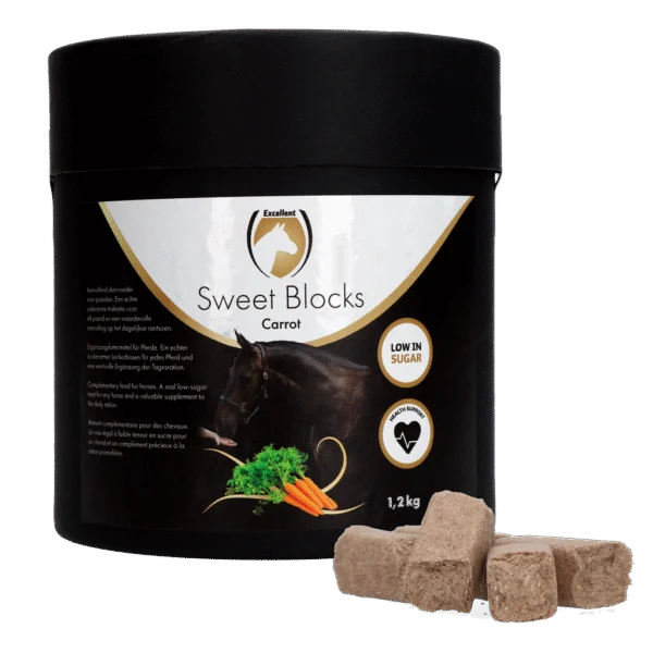 Pferdeleckerlis mit Karotte, zuckerarm, 1,2 kg – Excellent Horse Sweet Blocks