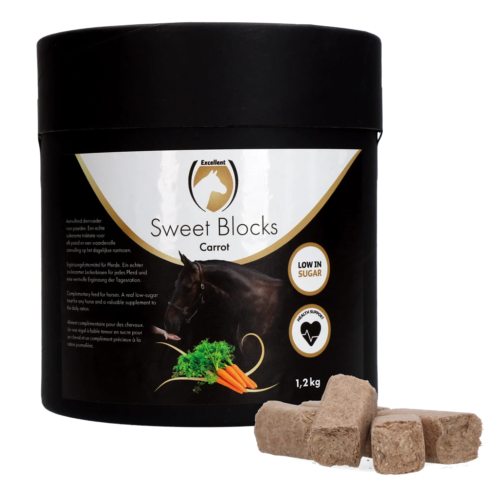 Pferdeleckerlis mit Karotte, zuckerarm, 1,2 kg – Excellent Horse Sweet Blocks – Bild 1