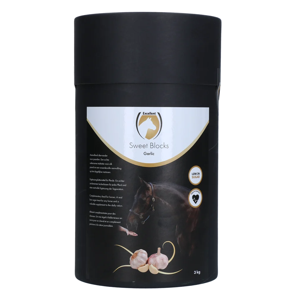 Pferdeleckerlis mit Knoblauch, zuckerarm, 3 kg – Excellent Horse Sweet Blocks – Bild 1